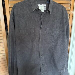 Panhandle Rough Stock Charcoal Pearl Snap Dress Shirt